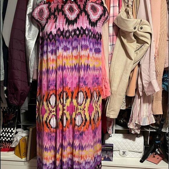 2/$15 Tie-Dye Colorful Strapless Dress - Picture 1 of 3